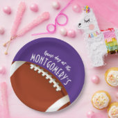 Football Spel Dag Paarse Papieren Bordje (Feest)