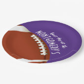 Football Spel Dag Paarse Papieren Bordje (Gekanteld)