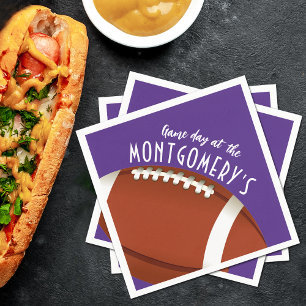 Football Spel Dag Paarse Servet