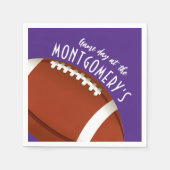 Football Spel Dag Paarse Servet (Voorkant)