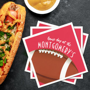 Football Spel Dag Rood Servet