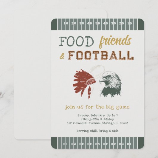 Football Spel Nachtwacht Party Adult Kaart (Voorkant / Achterkant)