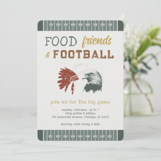 Football Spel Nachtwacht Party Adult Kaart (Staand voorkant)