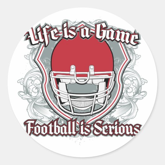 Football spel rood ronde sticker (Voorkant)