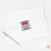 Football spel rood ronde sticker (Envelop)