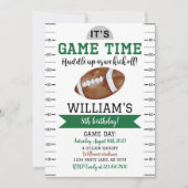 Football spel verjaardagsuitnodiging wit kaart (Voorkant)