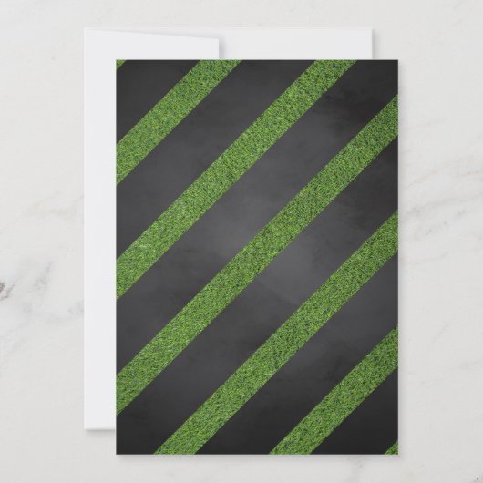 Football spel verjaardagsuitnodiging zwart kaart (Achterkant)