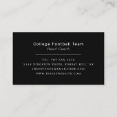 Football spel, voetballer, Football coach bedrijf Visitekaartje (Achterkant)