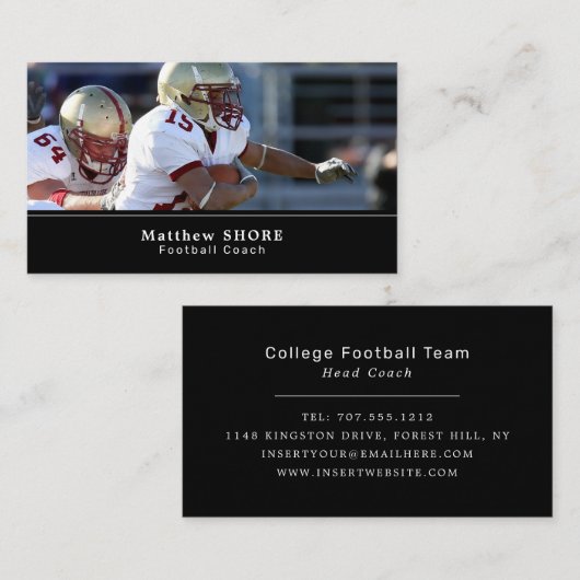 Football spel, voetballer, Football coach bedrijf Visitekaartje (Voorkant / Achterkant)