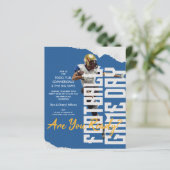 Football speldag blauwe uitnodigingen (Staand voorkant)