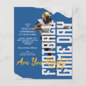 Football speldag blauwe uitnodigingen (Voorkant)