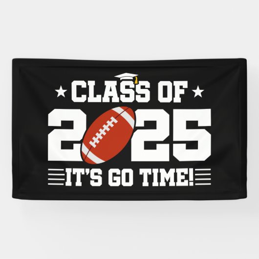 Football Speler Afstuderen Klasse van 2025 Senior Spandoek (Horizontaal)