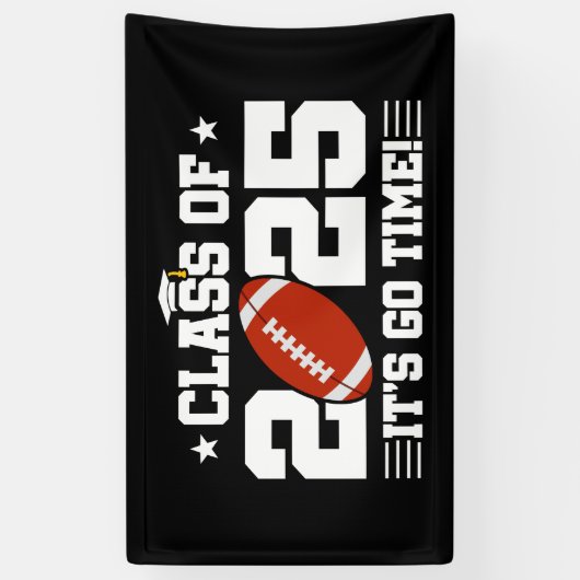 Football Speler Afstuderen Klasse van 2025 Senior Spandoek (Verticaal)