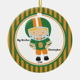 Football Speler Big Brother Kerst Ornament