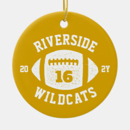 Football speler golden yellow team fotovakantie keramisch ornament