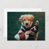 Football speler hond briefkaart (Voorkant / Achterkant)