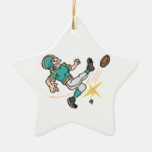 football speler keramisch ornament (Voorkant)