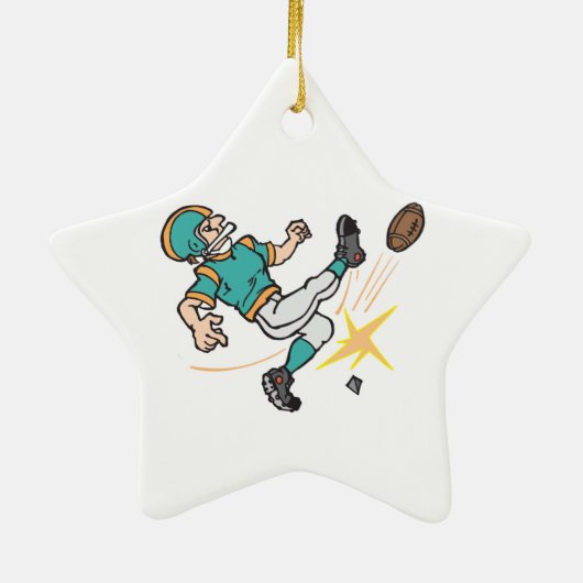 football speler keramisch ornament (Achterkant)