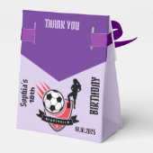 Football speler meisje, Football meisje team Bedankdoosjes (Achterkant)