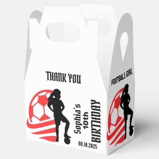 Football Speler Meisje, Football Meisje Team Favor Bedankdoosjes (Geopend)