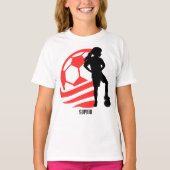 Football Speler Meisje, Football Meisje Team Favor T-shirt (Voorkant)