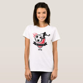 Football Speler Meisje, Football Meisje Team Favor T-shirt (Voorkant volledig)
