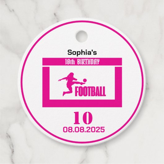 Football Speler Meisje, Verjaardag Meisje Team Bedankjes Labels (Voorkant)