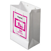 Football Speler Meisje, Verjaardag Meisje Team Medium Cadeauzakje (Voorkant Gekanteld)