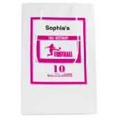 Football Speler Meisje, Verjaardag Meisje Team Medium Cadeauzakje (Voorkant)