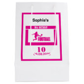 Football Speler Meisje, Verjaardag Meisje Team Medium Cadeauzakje (Achterkant)