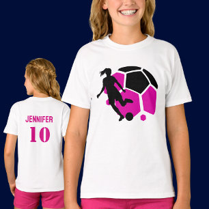 Football Speler Meisje, Verjaardagscadeau, Team T-shirt