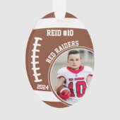 Football Speler Naam Nummer Foto Keepsake #10 Ornament (voorkant)