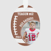 Football Speler Naam Nummer Foto Keepsake #12 Ornament (achterkant)