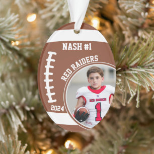 Football Speler Naam Nummer Foto Keepsake #1 Ornament