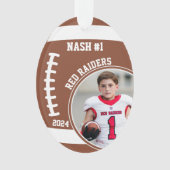 Football Speler Naam Nummer Foto Keepsake #1 Ornament (voorkant)