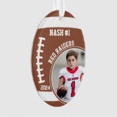 Football Speler Naam Nummer Foto Keepsake #1 Ornament (voorkant)