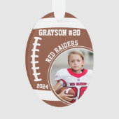 Football Speler Naam Nummer Foto Keepsake #20 Ornament (voorkant)