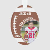 Football Speler Naam Nummer Foto Keepsake #21 Ornament (voorkant)
