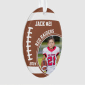 Football Speler Naam Nummer Foto Keepsake #21 Ornament (voorkant)