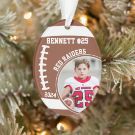Football Speler Naam Nummer Foto Keepsake #25 Ornament