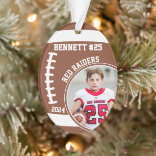 Football Speler Naam Nummer Foto Keepsake #25 Ornament
