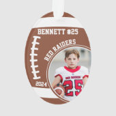 Football Speler Naam Nummer Foto Keepsake #25 Ornament (achterkant)