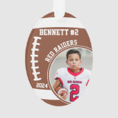 Football Speler Naam Nummer Foto Keepsake #2 Ornament (achterkant)