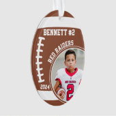 Football Speler Naam Nummer Foto Keepsake #2 Ornament (voorkant)