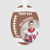 Football Speler Naam Nummer Foto Keepsake #33 Ornament (voorkant)