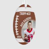 Football Speler Naam Nummer Foto Keepsake #33 Ornament (voorkant)