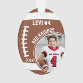 Football Speler Naam Nummer Foto Keepsake #4 Ornament (voorkant)