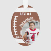 Football Speler Naam Nummer Foto Keepsake #4 Ornament (achterkant)