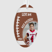 Football Speler Naam Nummer Foto Keepsake #4 Ornament (voorkant)