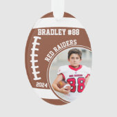 Football Speler Naam Nummer Foto Keepsake #88 Ornament (voorkant)